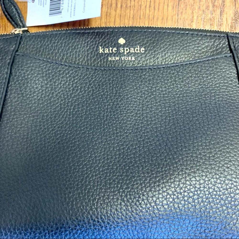 NWOT Kate Spade Black Pebbled Leather Adjustable Crossbody Bag